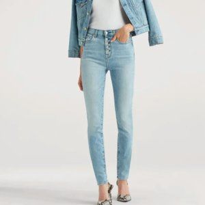 7 For All Mankind High Waist Exposed Button Denim